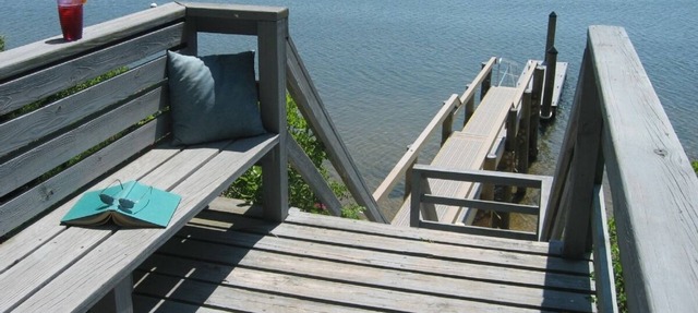 Cape Cod Waterfront Vacation Home dock and 2 kayaks: in Mashpee