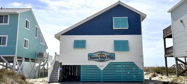Experience oceanfront bliss at Summer Wind West in Oak Island! Ideal for 12 guests.