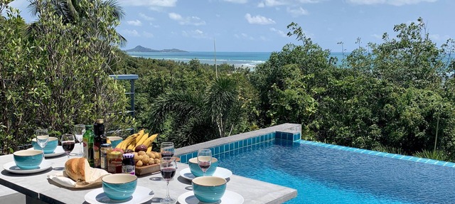 Ko Samui Sea View Pool villa Seren, with car, just 400m to the Beach in Ko Samui