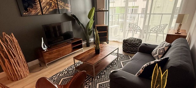 Modern 2BD/2BA Suite at Le Prisme w/Indoor Pool, Gym & Yoga Studio